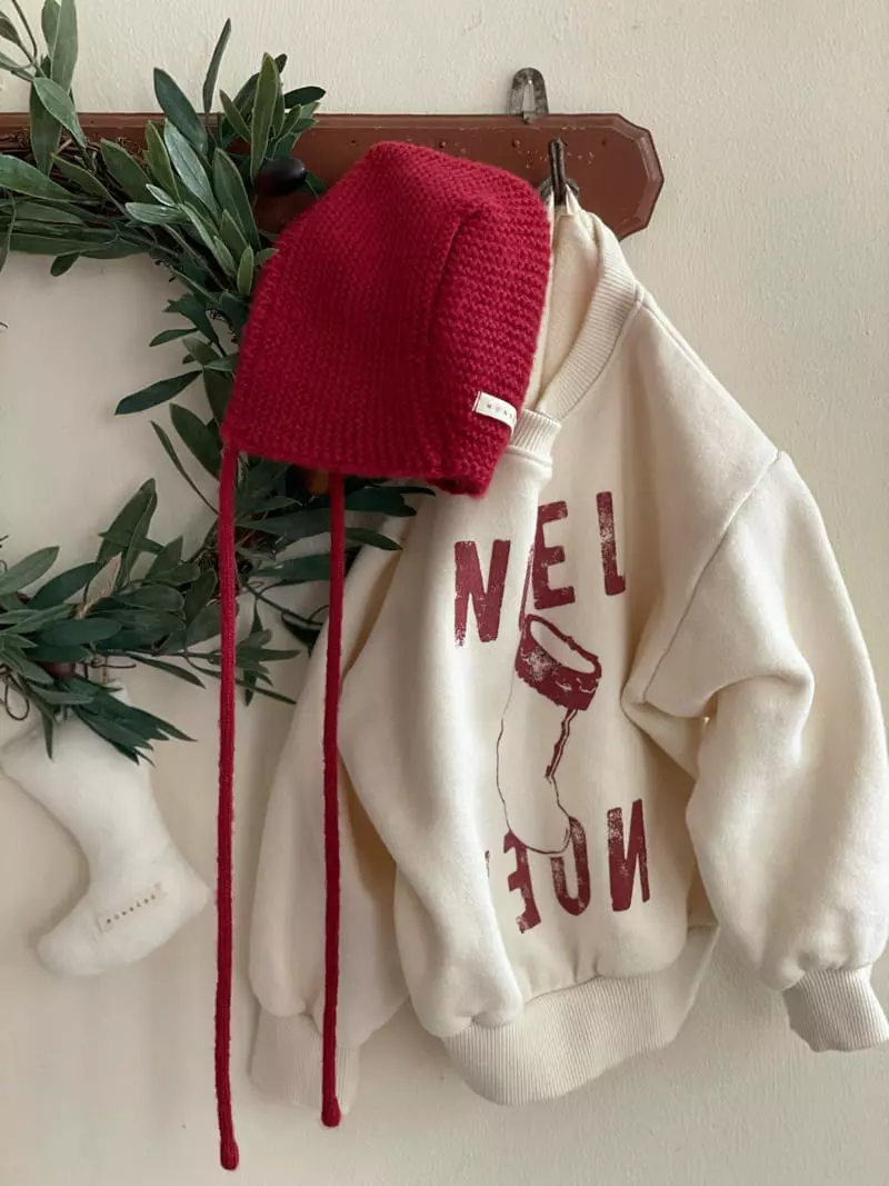Monbebe - Korean Baby Fashion - #babyfever - Red Knit Bonnet - 5
