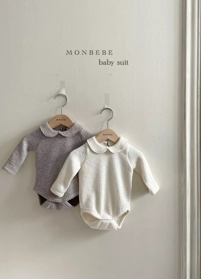 Monbebe - Korean Baby Fashion - #babygirlfashion - Magic Rib Collar Bodysuit - 6