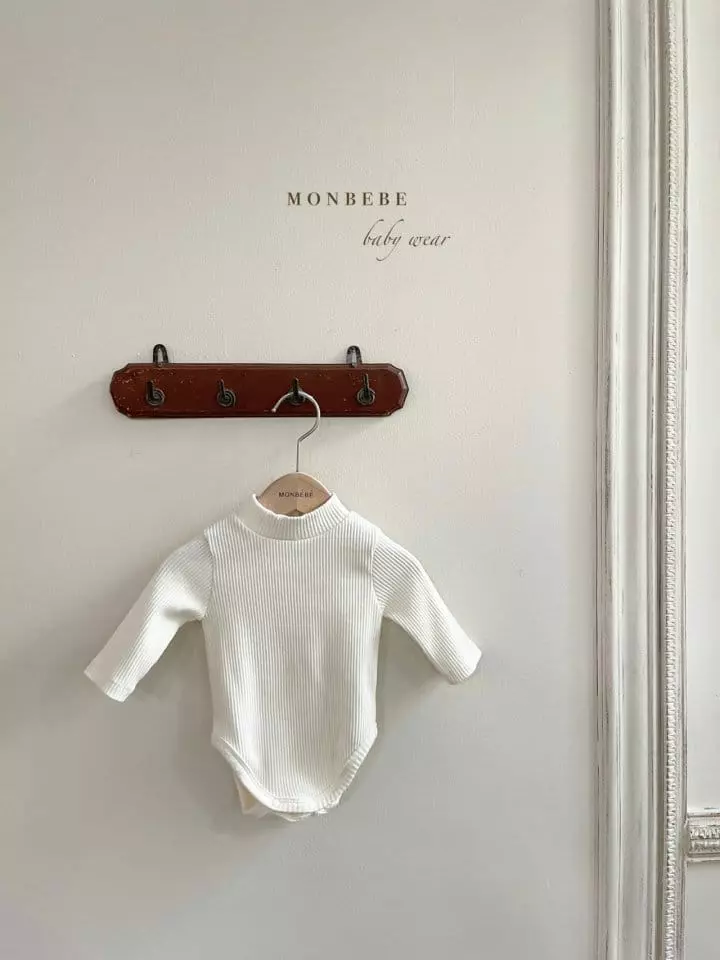 Monbebe - Korean Baby Fashion - #babyootd - Fleece Rib Turtleneck Bodysuit