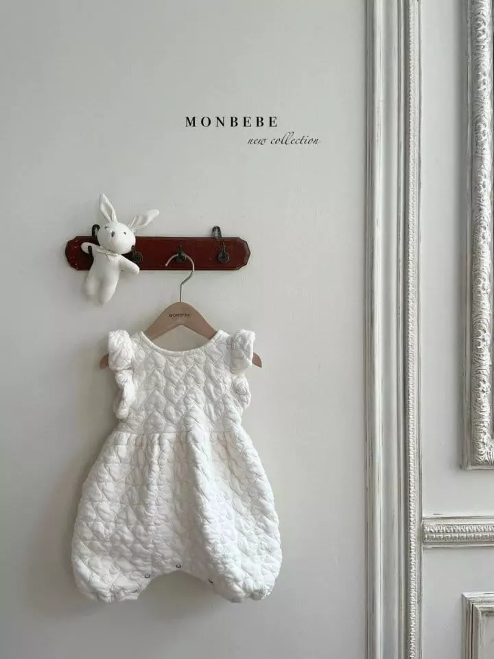 Monbebe - Korean Baby Fashion - #babyootd - Heart Quilting Bodysuuit