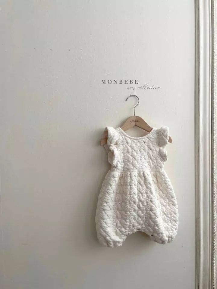 Monbebe - Korean Baby Fashion - #babyoutfit - Heart Quilting Bodysuuit - 3