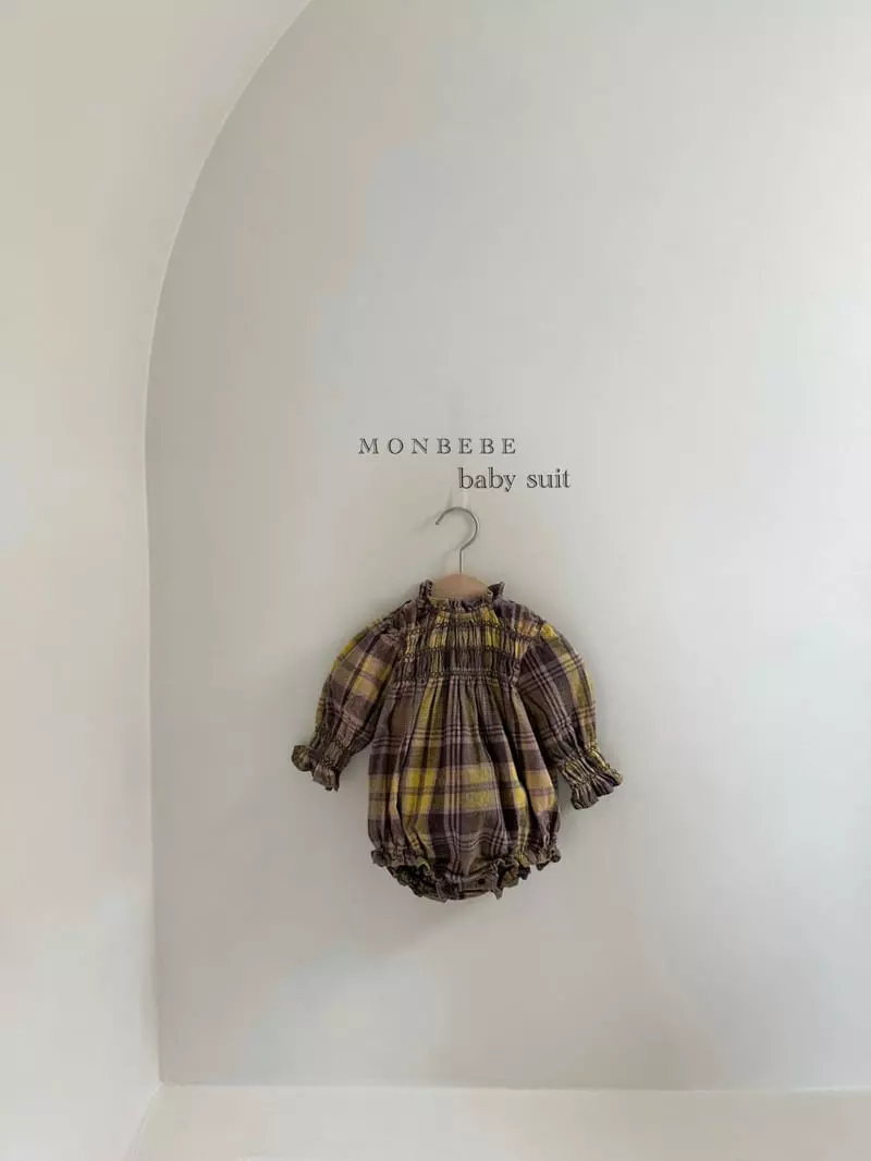 Monbebe - Korean Baby Fashion - #babyoutfit - Royal Check Bodysuit