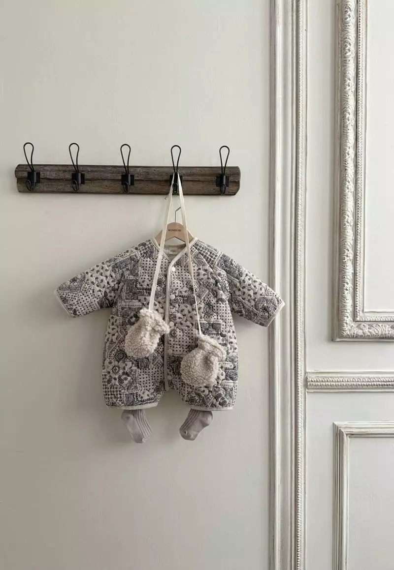 Monbebe - Korean Baby Fashion - #babyoutfit - Garden Quilting Bodysuit - 5