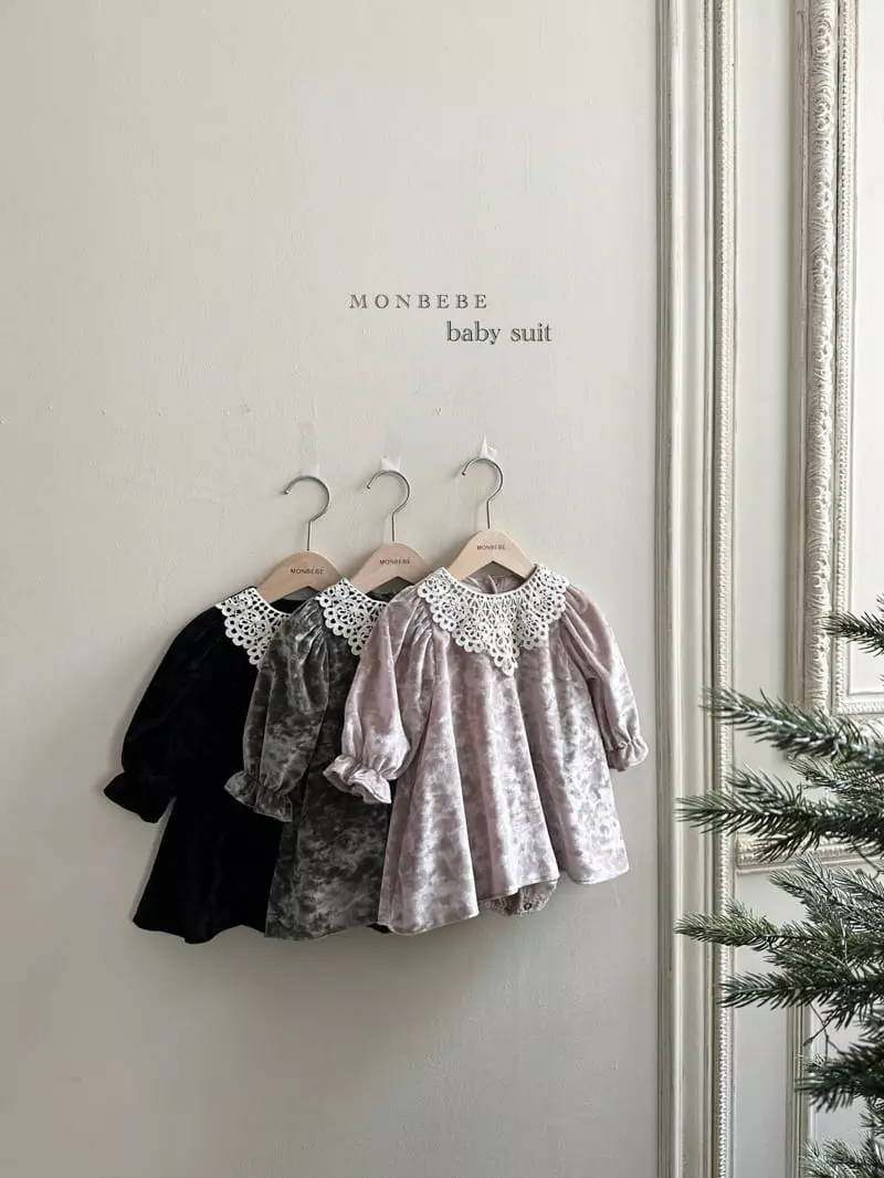 Monbebe - Korean Baby Fashion - #babywear - Motive Velvet Bodysuit - 8