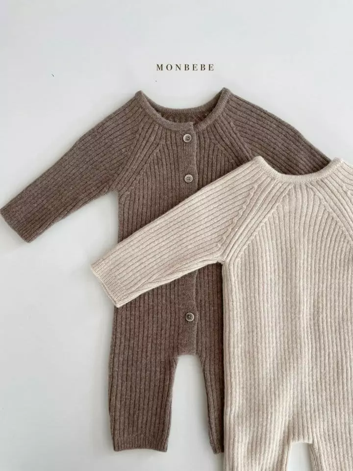 Monbebe - Korean Baby Fashion - #onlinebabyboutique - Knit Rib Bodysuit