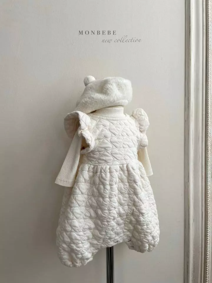 Monbebe - Korean Baby Fashion - #onlinebabyboutique - Heart Quilting Bodysuuit - 5