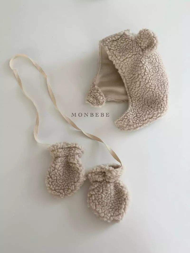 Monbebe - Korean Baby Fashion - #onlinebabyshop - Vear Bonnet Gloves Set