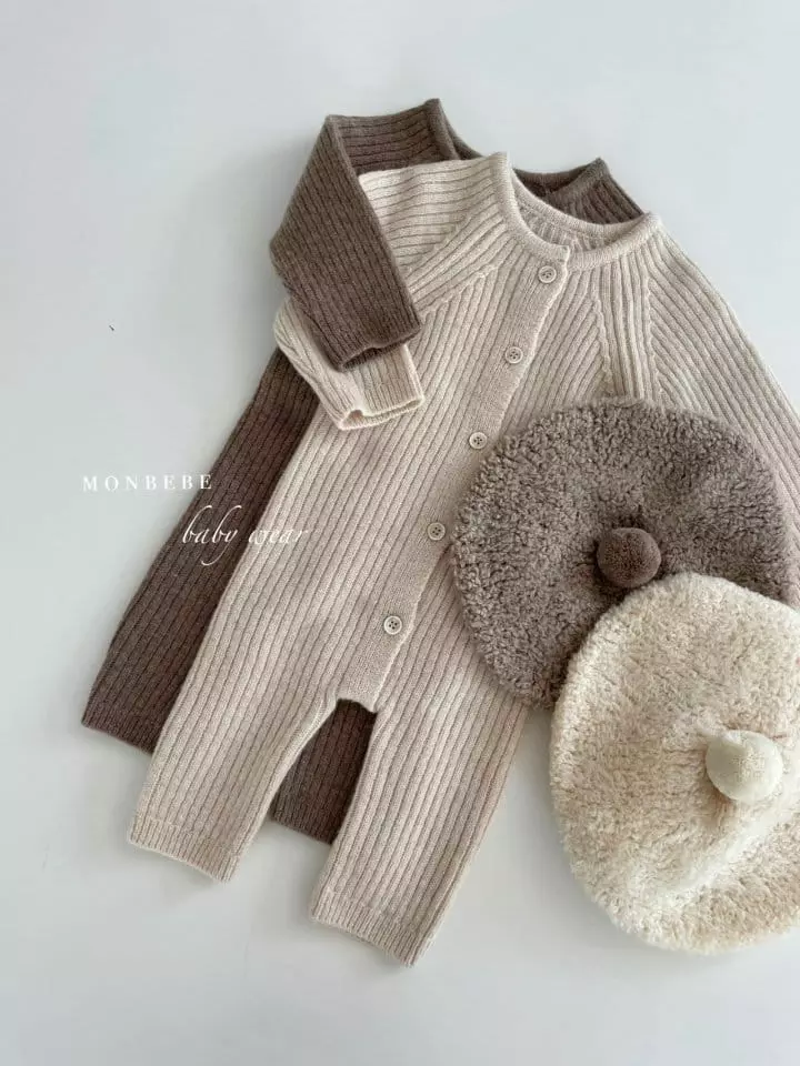 Monbebe - Korean Baby Fashion - #smilingbaby - Knit Rib Bodysuit - 3