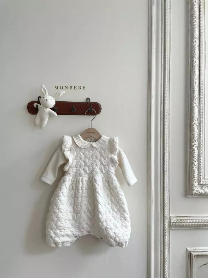 Monbebe - Korean Baby Fashion - #smilingbaby - Heart Quilting Bodysuuit - 7