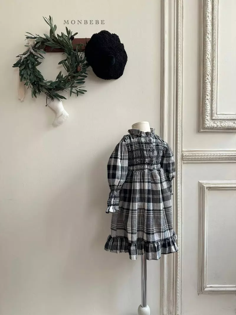 Monbebe - Korean Children Fashion - #magicofchildhood - Royal Check One-piece - 3