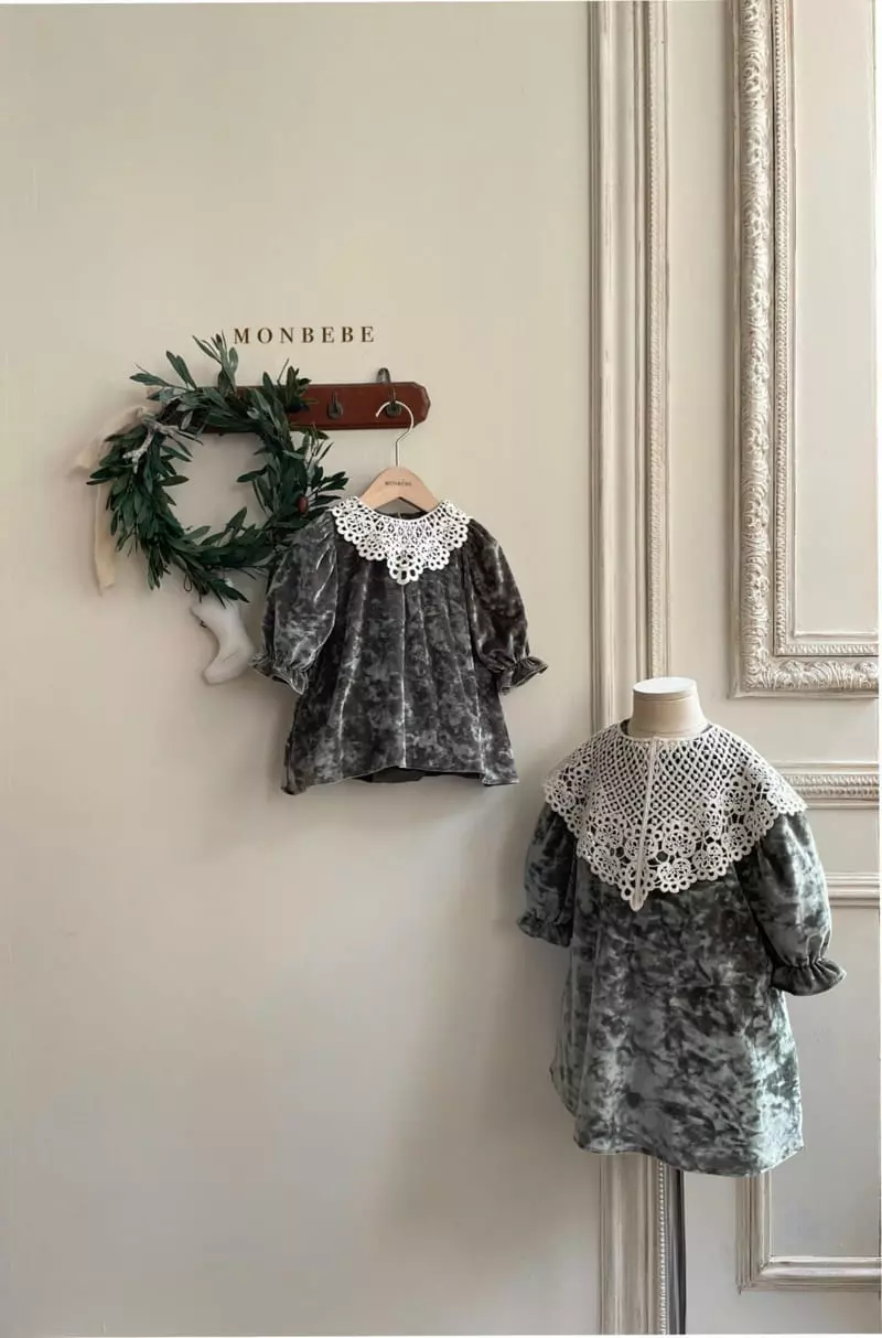 Monbebe - Korean Children Fashion - #todddlerfashion - Cape Velvet One-piece - 3
