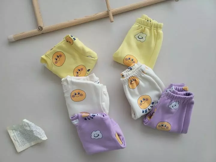 Moran - Korean Children Fashion - #kidzfashiontrend - cloud Smile Top Bottom Set - 4
