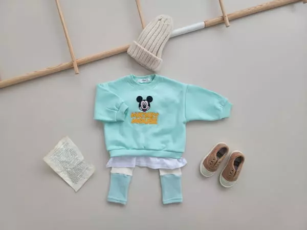 Moran - Korean Children Fashion - #littlefashionista - Mickey Point Top Bottom Set - 6
