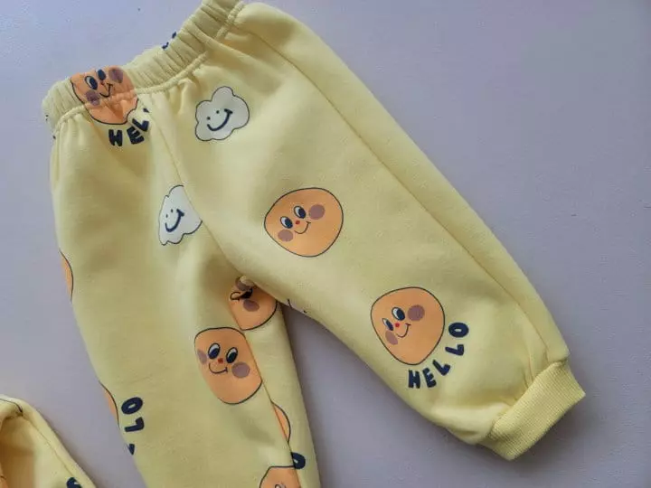 Moran - Korean Children Fashion - #minifashionista - cloud Smile Top Bottom Set - 7