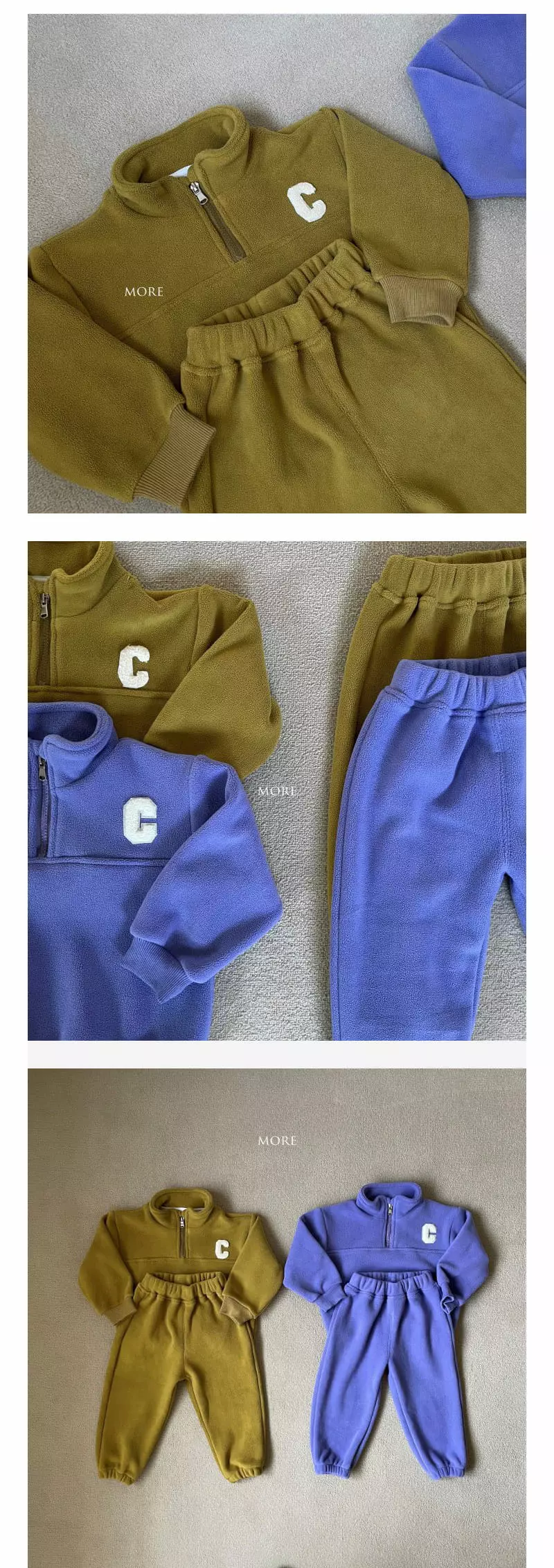 More - Korean Children Fashion - #childofig - Fleece Top Bottom Set - 3