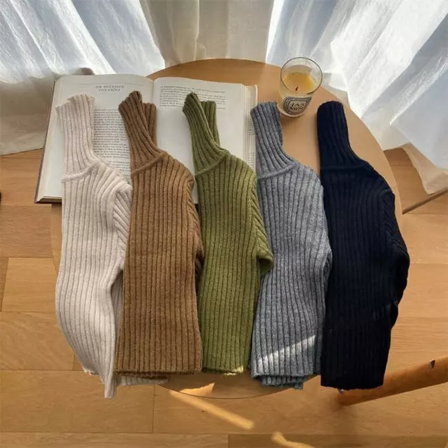 More - Korean Children Fashion - #minifashionista - Daily High Neck Knit Tee
