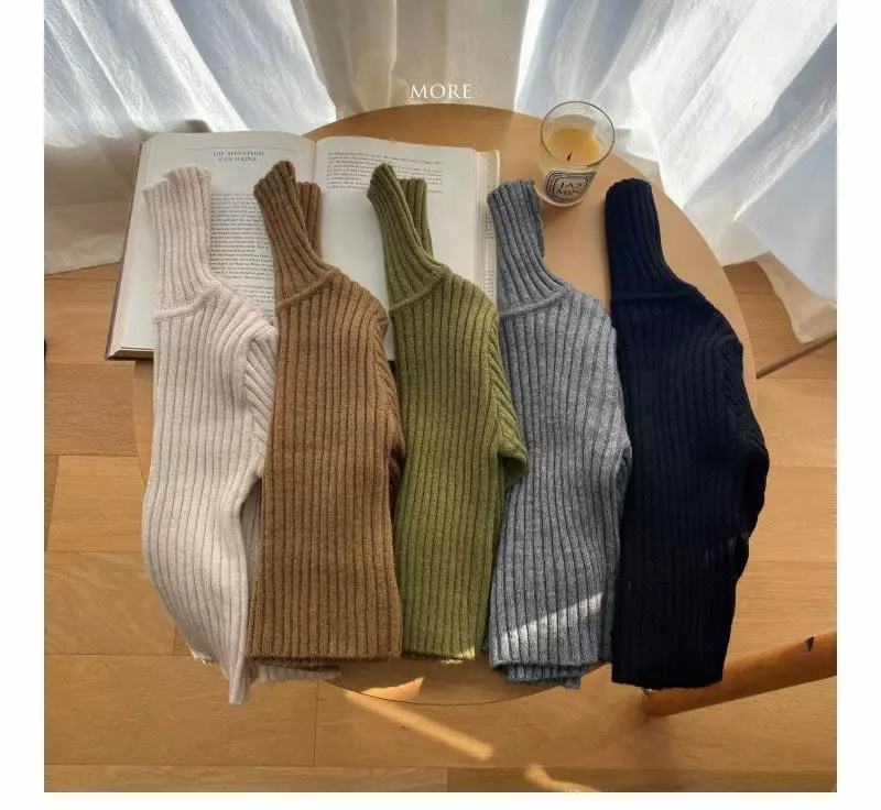 More - Korean Children Fashion - #prettylittlegirls - Daily High Neck Knit Tee - 2