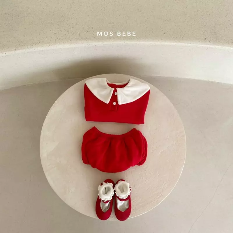 Mos Bebe - Korean Baby Fashion - #babylifestyle - Merry Top Bottom Set - 10