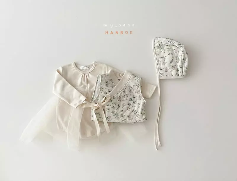My Bebe - Korean Baby Fashion - #babyboutique - Bebe Girl Sul Bodysuit Set - 3