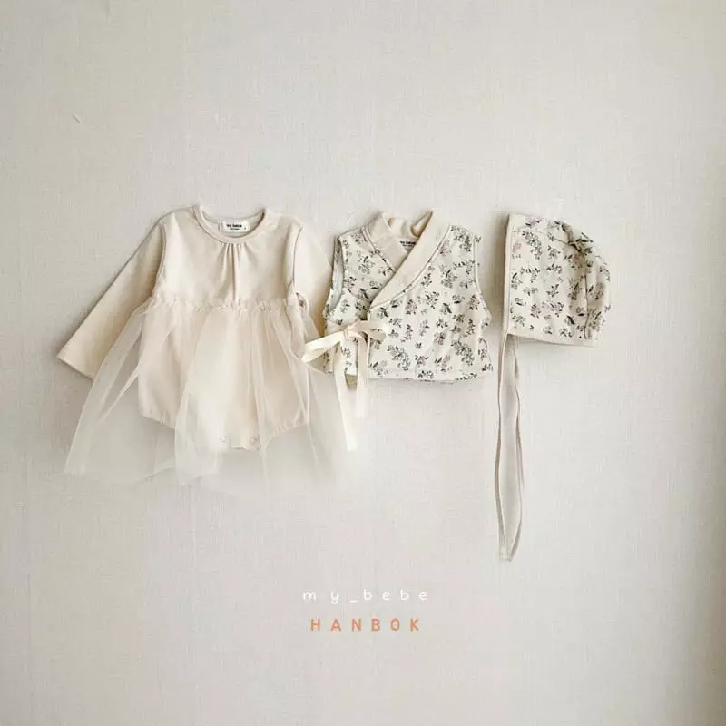 My Bebe - Korean Baby Fashion - #babyboutique - Bebe Girl Sul Bodysuit Set - 4