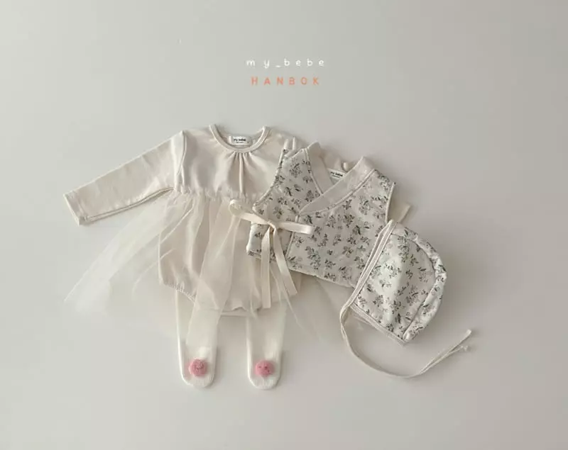 My Bebe - Korean Baby Fashion - #babyclothing - Bebe Girl Sul Bodysuit Set - 6