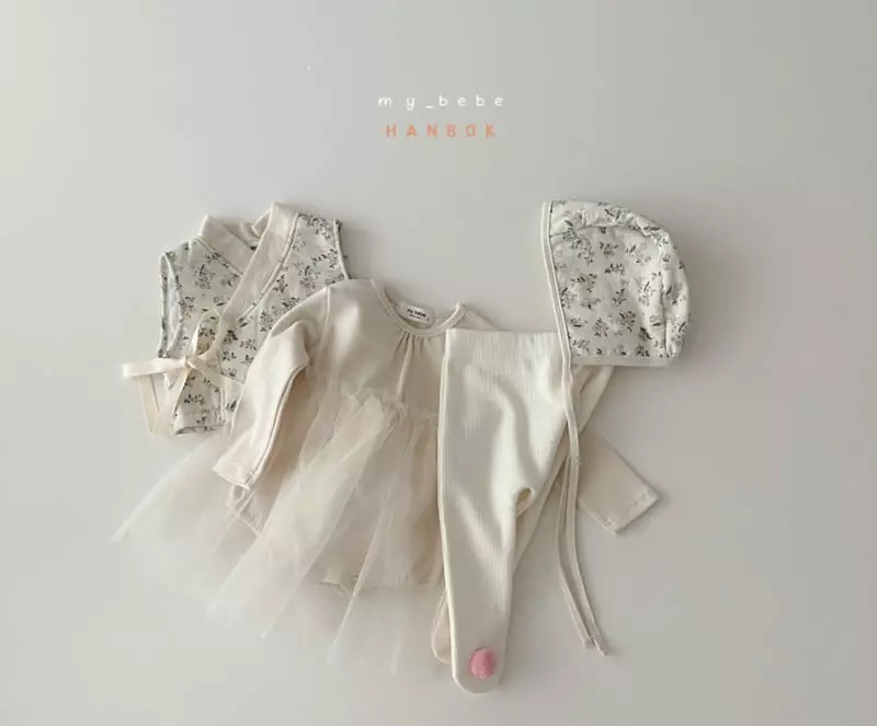 My Bebe - Korean Baby Fashion - #babyfever - Bebe Girl Sul Bodysuit Set - 8