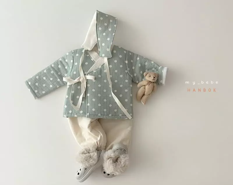 My Bebe - Korean Baby Fashion - #babygirlfashion - Mint Boy Sul Top Bottom Set - 5
