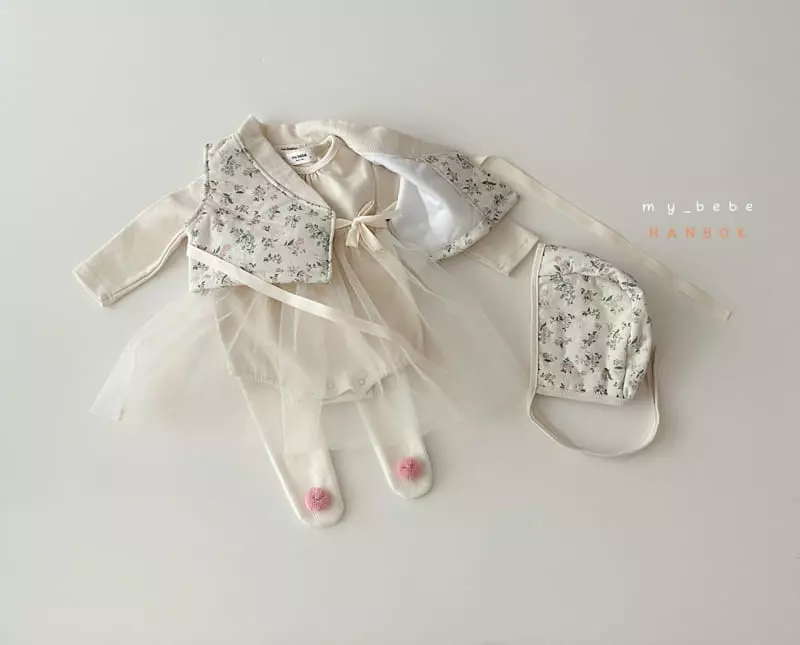 My Bebe - Korean Baby Fashion - #babylifestyle - Bebe Girl Sul Bodysuit Set - 10