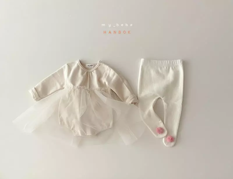 My Bebe - Korean Baby Fashion - #babyoninstagram - Bebe Girl Sul Bodysuit Set - 11