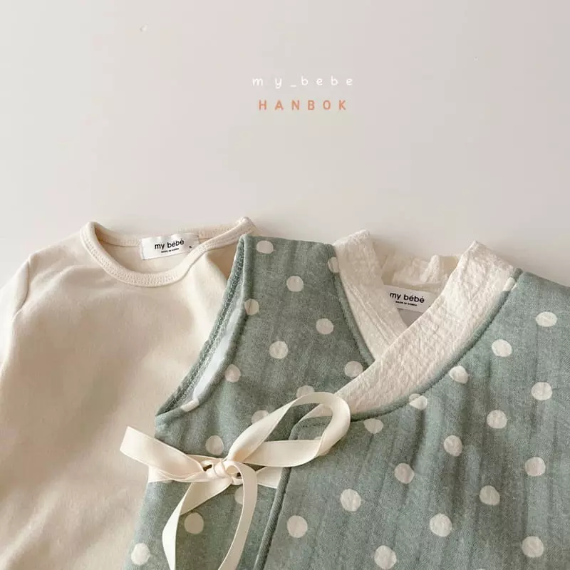 My Bebe - Korean Baby Fashion - #babyoninstagram - Dot Bebe Sul Bodysuit Set - 10