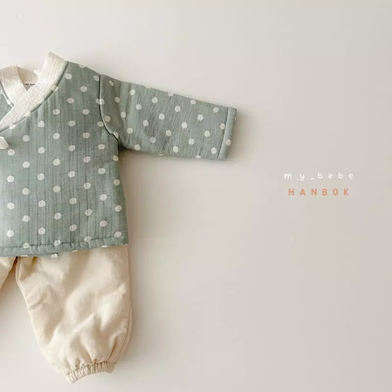 My Bebe - Korean Baby Fashion - #babyoninstagram - Mint Boy Sul Top Bottom Set - 7