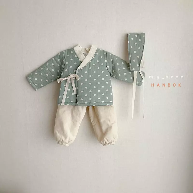 My Bebe - Korean Baby Fashion - #babyoutfit - Mint Boy Sul Top Bottom Set - 10