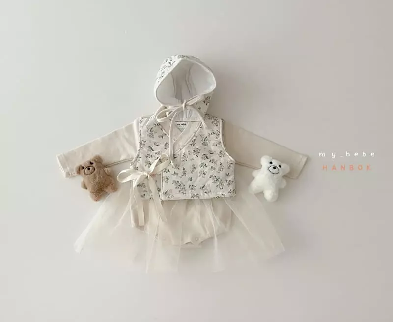My Bebe - Korean Baby Fashion - #onlinebabyshop - Bebe Girl Sul Bodysuit Set - 2