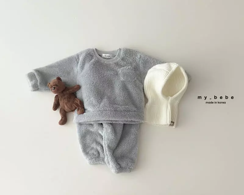 My Bebe - Korean Children Fashion - #Kfashion4kids - Boa Top Bottom Set - 11
