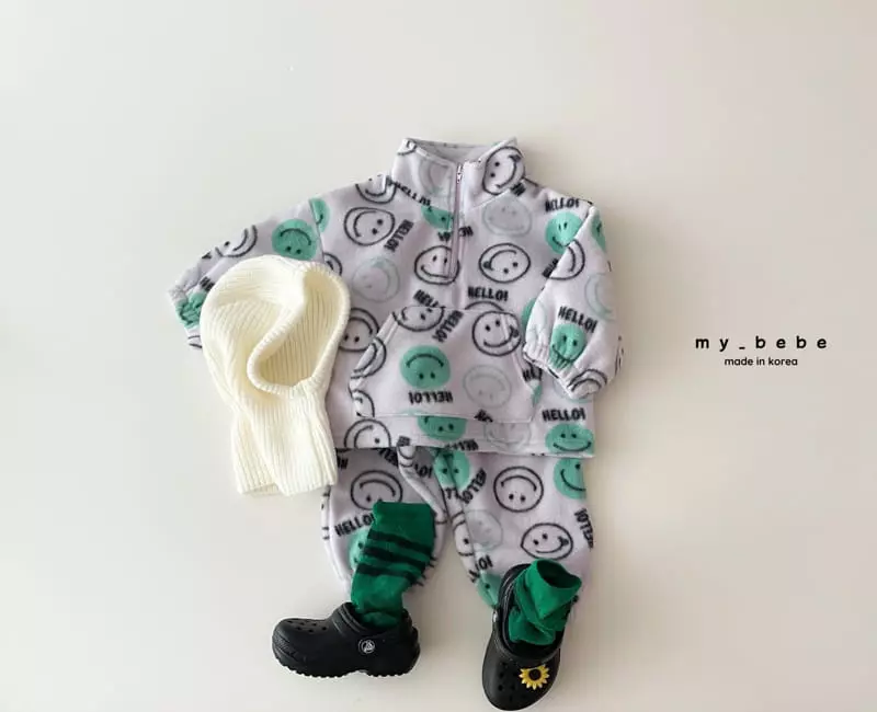 My Bebe - Korean Children Fashion - #Kfashion4kids - Smile Anorak Set - 10