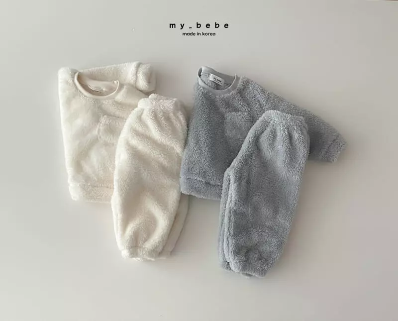 My Bebe - Korean Children Fashion - #designkidswear - Boa Top Bottom Set - 5