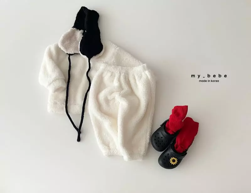My Bebe - Korean Children Fashion - #kidsstore - Boa Top Bottom Set - 9