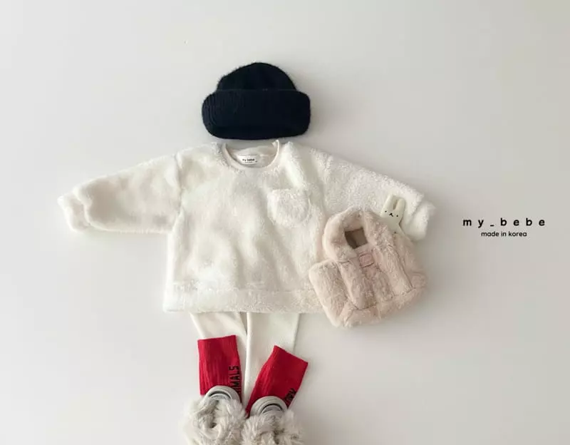 My Bebe - Korean Children Fashion - #kidzfashiontrend - Boa Top Bottom Set - 10
