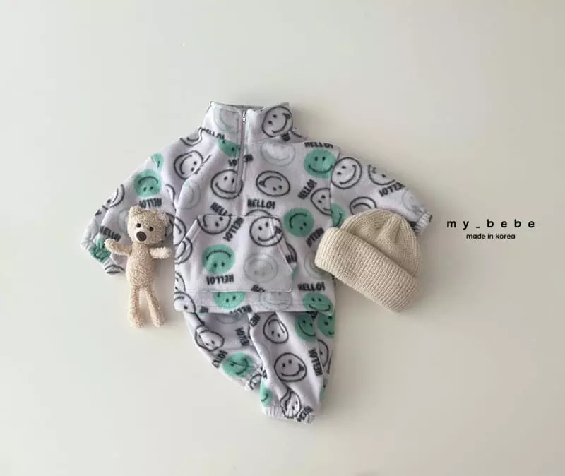My Bebe - Korean Children Fashion - #kidzfashiontrend - Smile Anorak Set - 9