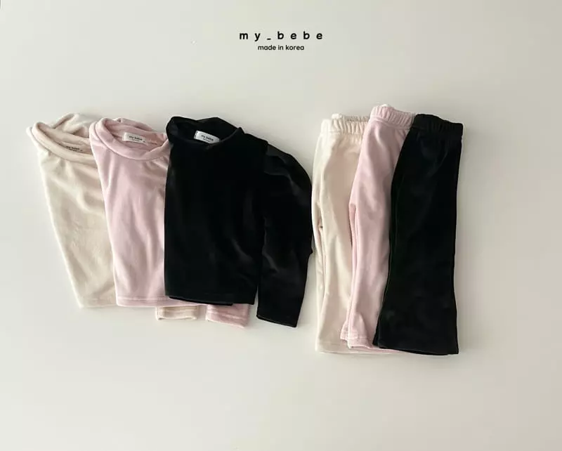 My Bebe - Korean Children Fashion - #toddlerclothing - Veloure Set - 2