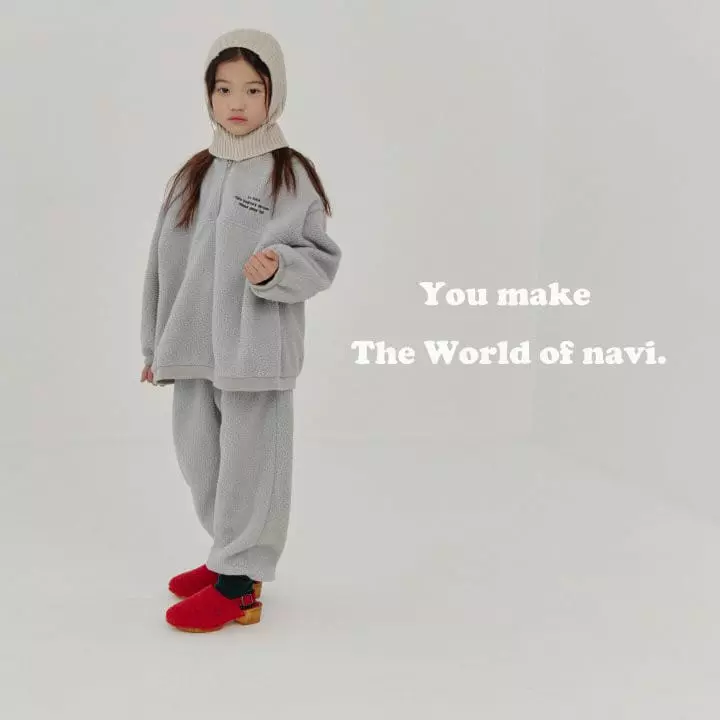 Navi - Korean Children Fashion - #childofig - Poodle Zip-up - 4