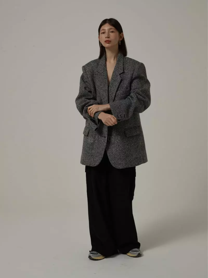 Neroli36 - Korean Women Fashion - #momslook - Herringbonr Jacket - 2