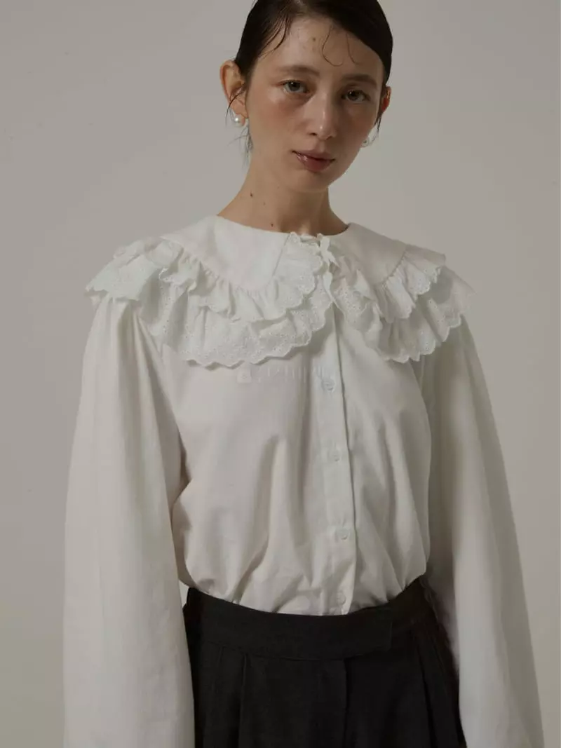 Neroli36 - Korean Women Fashion - #momslook - Frill Blouse - 3