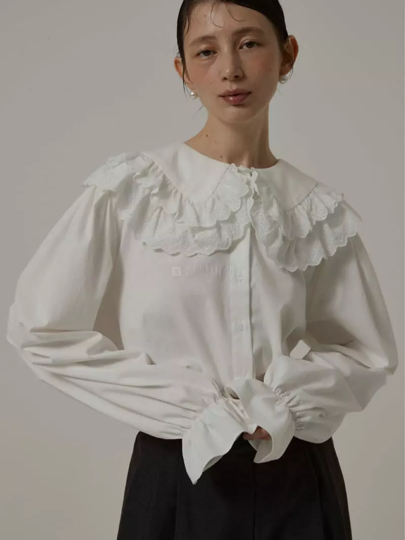 Neroli36 - Korean Women Fashion - #momslook - Frill Blouse - 4