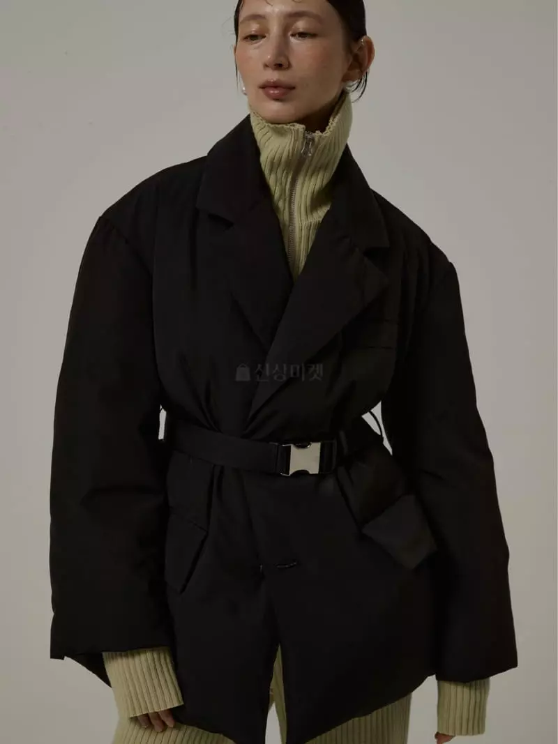 Neroli36 - Korean Women Fashion - #momslook - Fra Belt Padding Jacket - 4