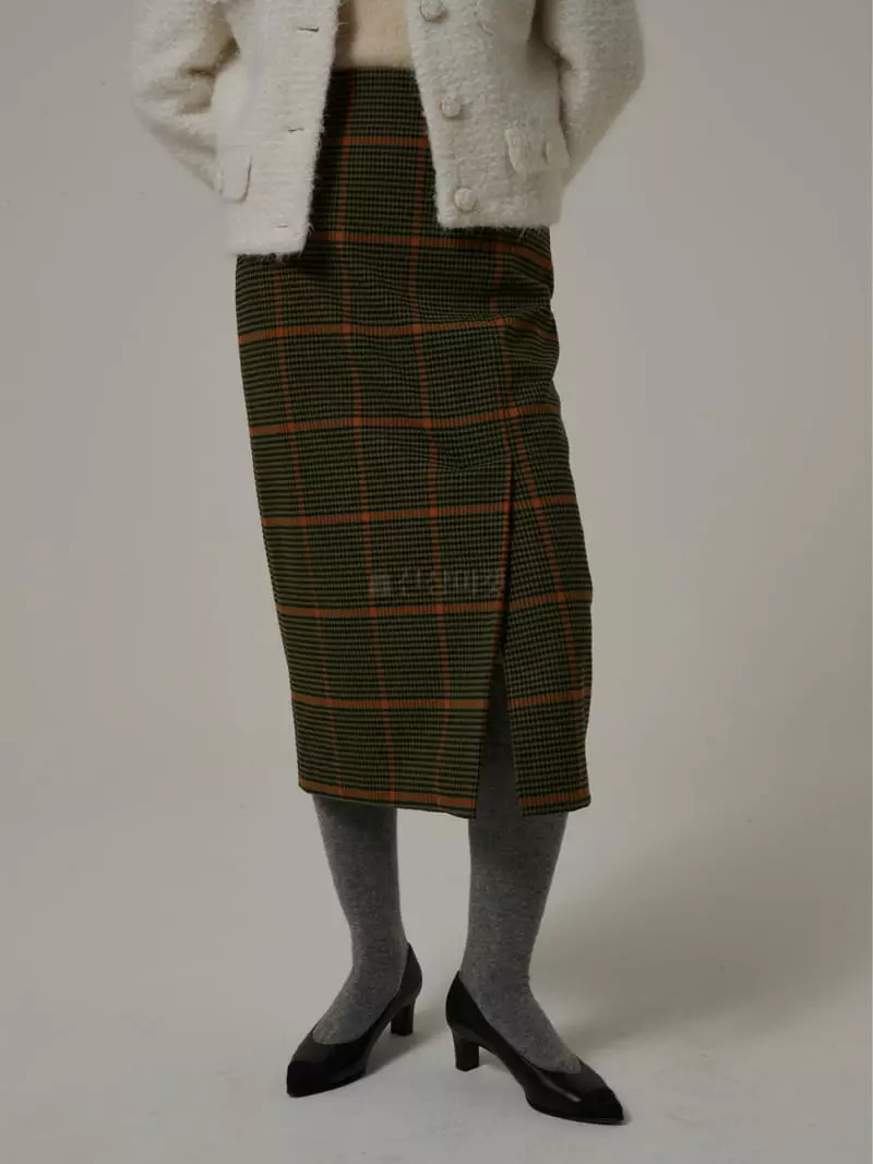 Neroli36 - Korean Women Fashion - #momslook - Fleece Check Skirt