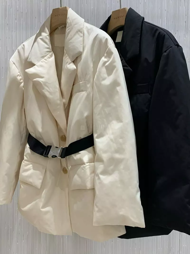 Neroli36 - Korean Women Fashion - #romanticstyle - Fra Belt Padding Jacket - 10