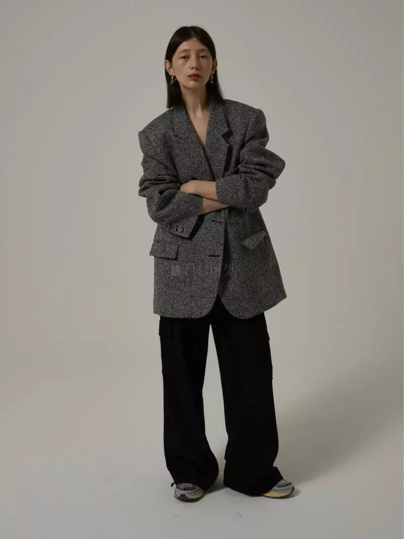 Neroli36 - Korean Women Fashion - #womensfashion - Herringbonr Jacket - 3