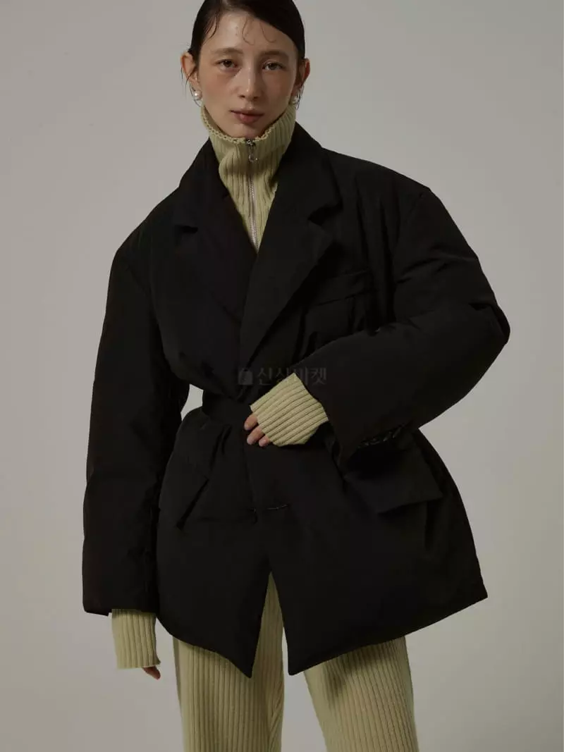 Neroli36 - Korean Women Fashion - #womensfashion - Fra Belt Padding Jacket - 5