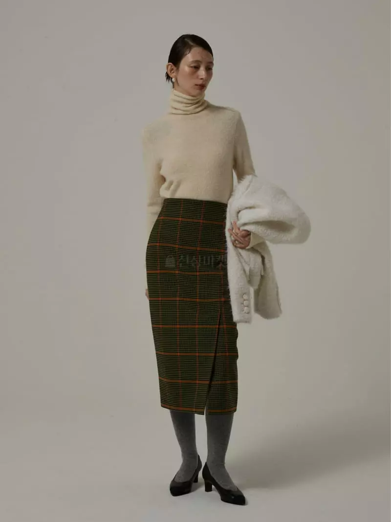Neroli36 - Korean Women Fashion - #womensfashion - Fleece Check Skirt - 2